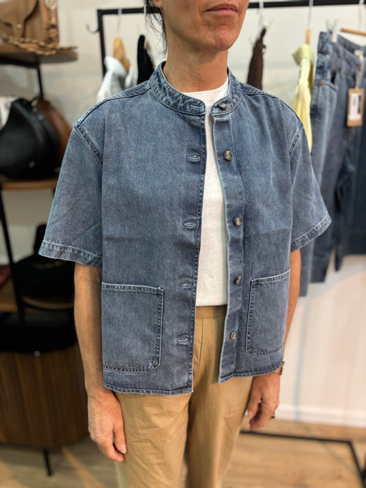 Chemise en jean col mao - YERSÉ