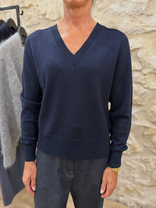 Maille Enza Col V - TRICOTS JEAN MARC