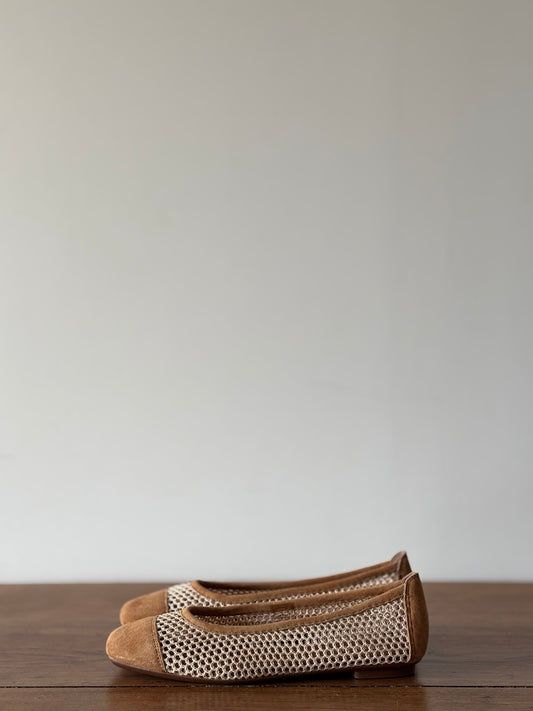 Ballerines Halcine Tricot Camel - REQINS