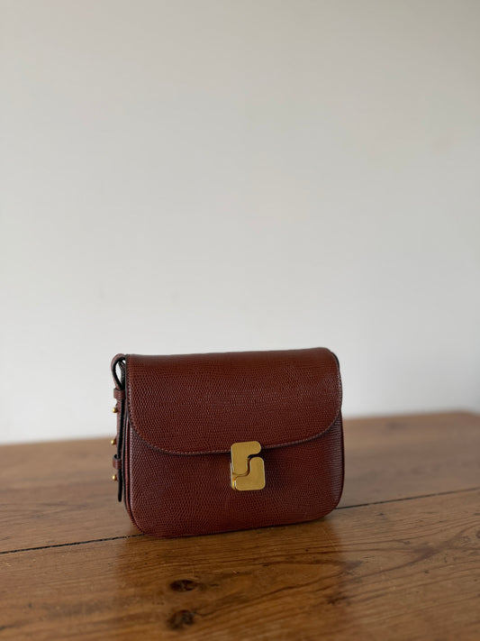 Sac Bellissima Mini Chocolat Lézard - SOEUR PARIS