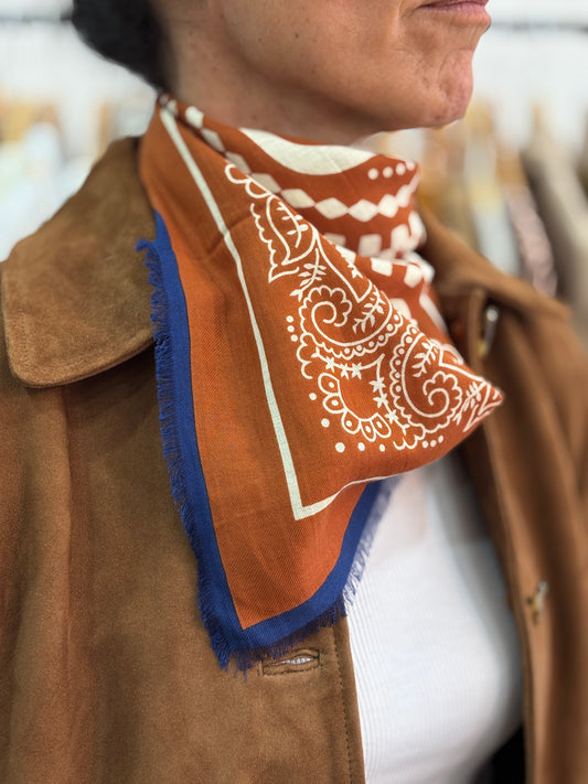 Foulard Palmeraie Almond - ANTAN CRÉATIONS