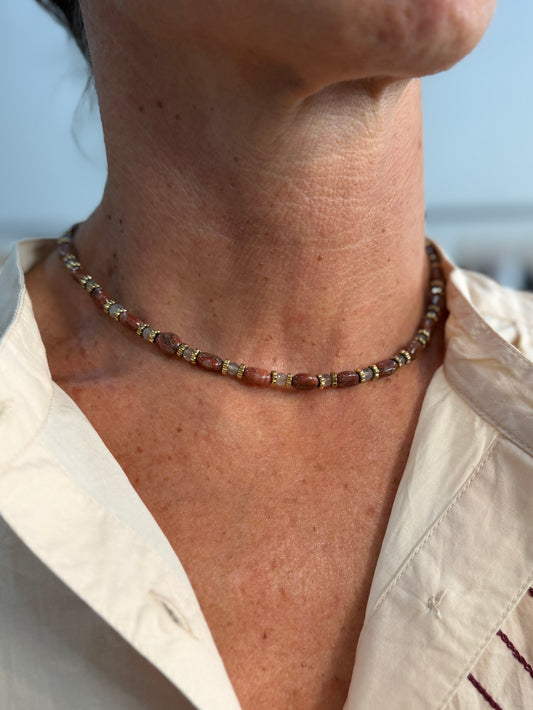 Collier Taline Jaspe Rouge - MAISON 91