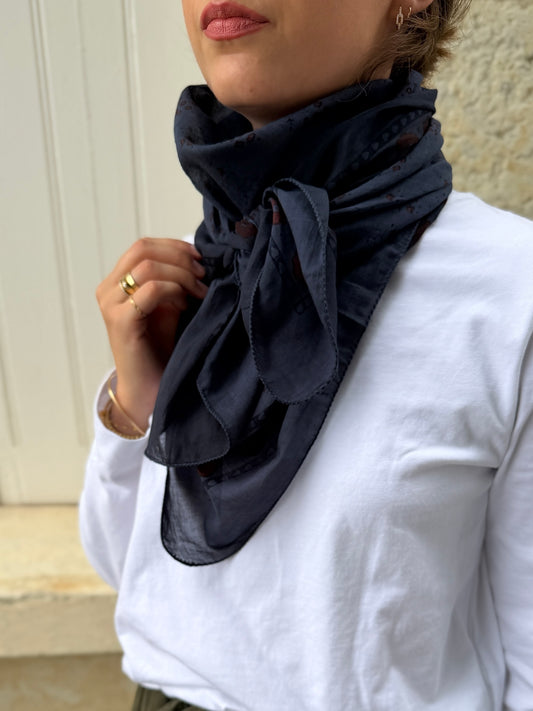 Foulard Classique Navy/Figue - SOEUR PARIS